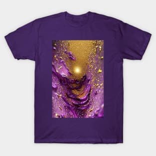 Purple & Gold Liquid Glitter T-Shirt